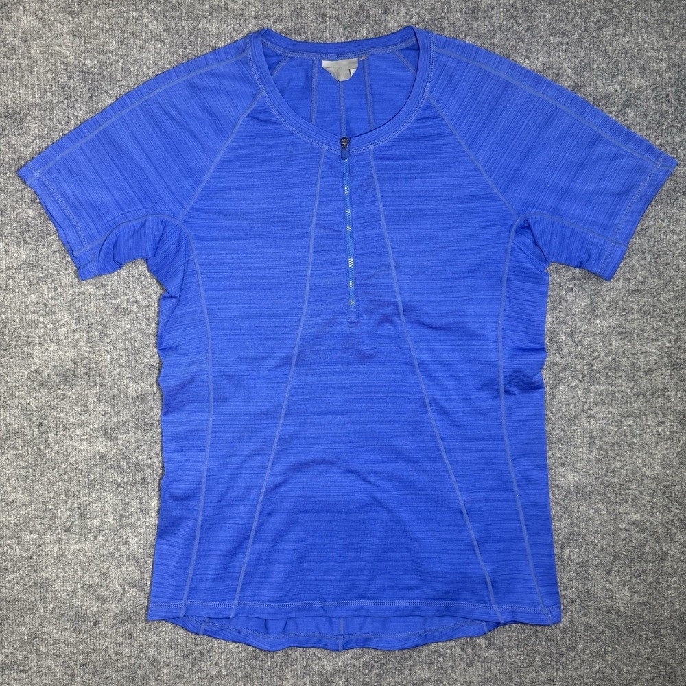 Athleta Pacifica 1/4 Zip Blue UPF Tee Size Small